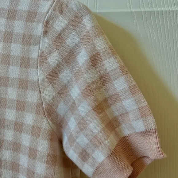 Knit gingham Vichy top - Picture 4 of 5